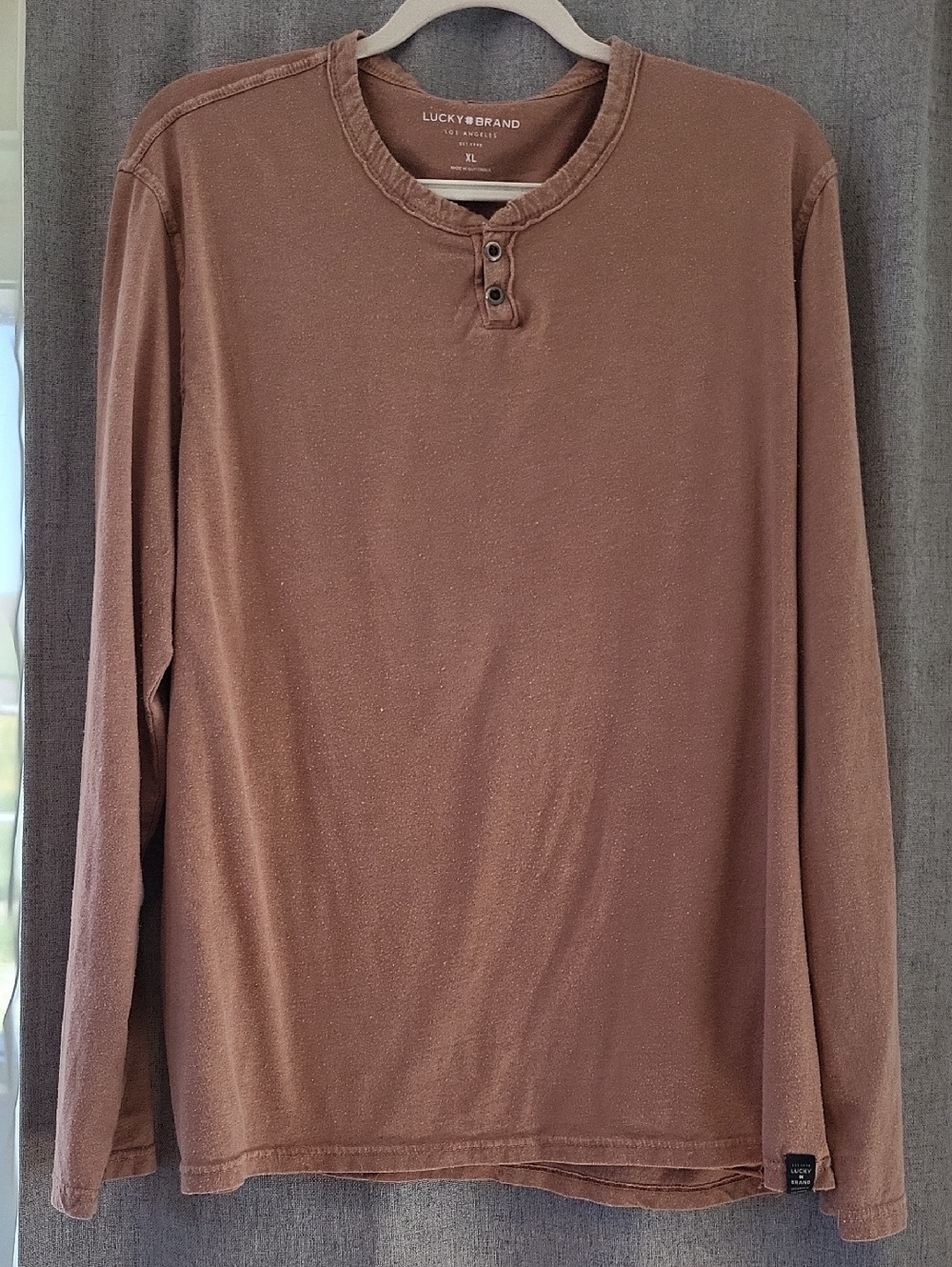 Lucky Brand Men's Long-Sleeve Henley in Warm Brown